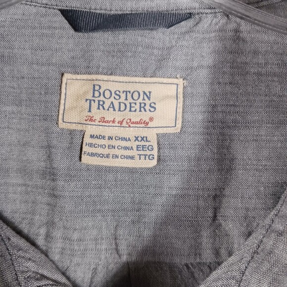 Boston Traders Men's XXL Short Sleeve Gray Button-down Shirt NEW - Picture 3 of 8
